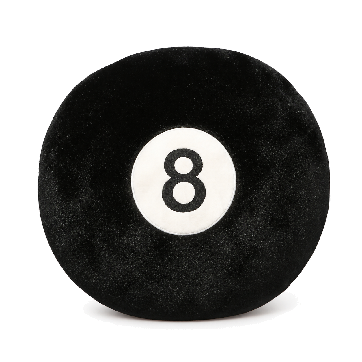 Black 8-Ball Pillow on a white background, straight-on product view