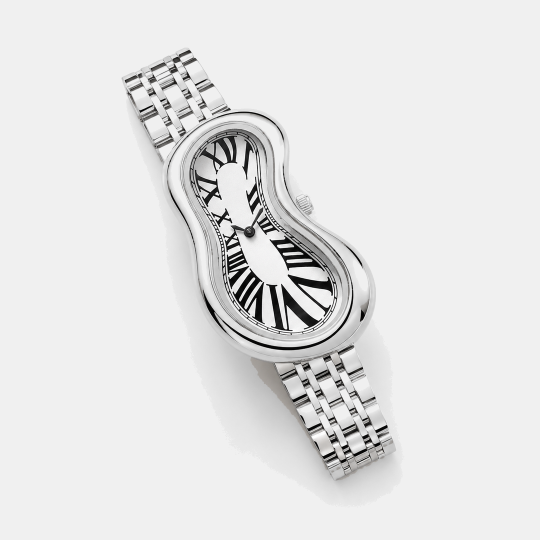 Warped Watch Jubilee Silver diagonal product view with silver jubilee bracelet