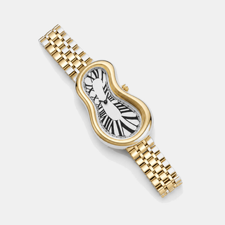 Warped Watch Jubilee Gold diagonal product view with gold-tone jubilee bracelet
