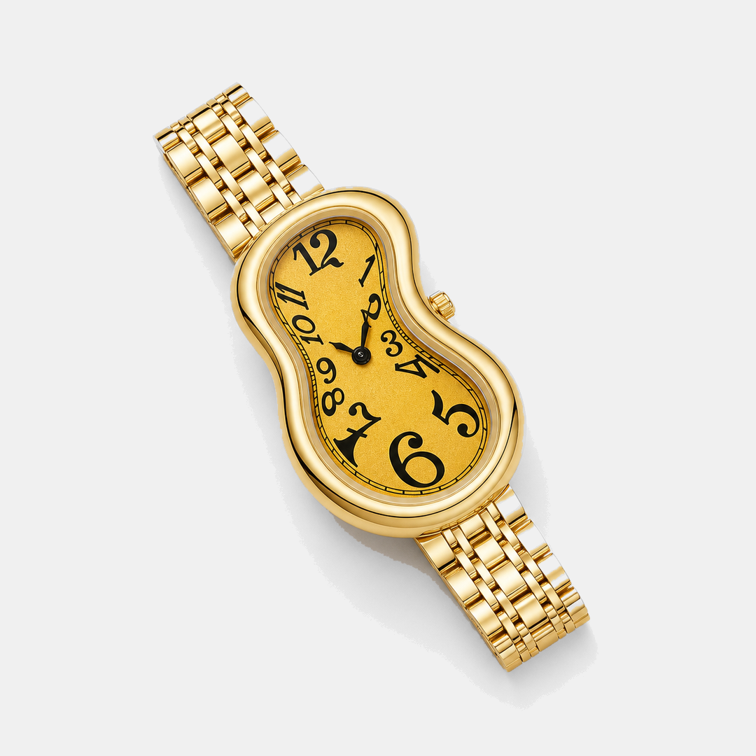 Warped Watch Jubilee Yellow diagonal product view with yellow gold bracelet