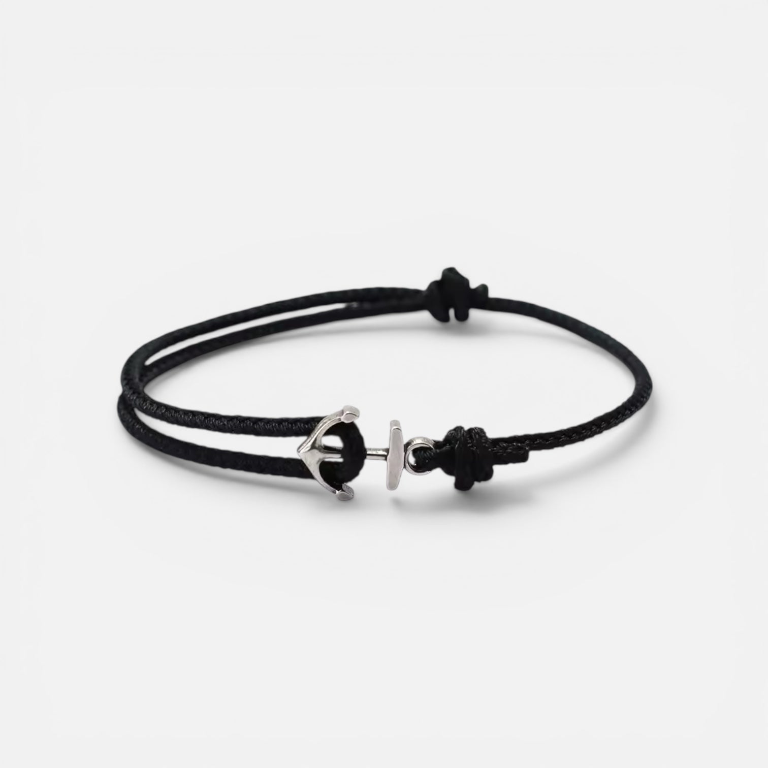 Old Money Anchor Bracelet by Ombré Noir black variant