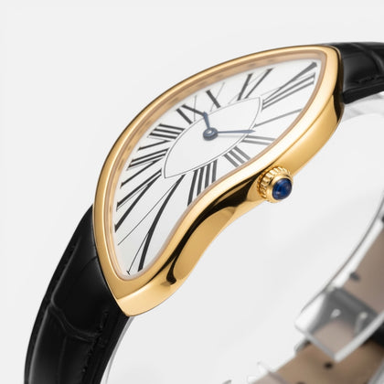 Melting Watch Gold by Ombré Noir dial close-up