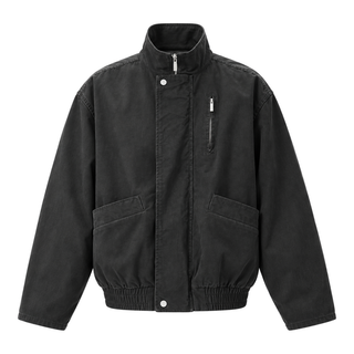 Altitude Stand-Collar Bomber — dark grey grey front view