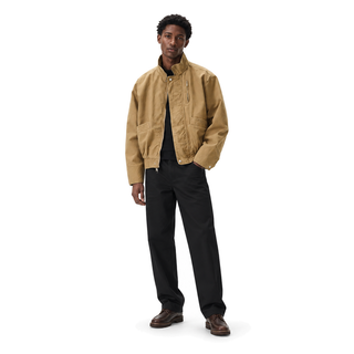 Altitude Stand-Collar Bomber — khaki full-body model view