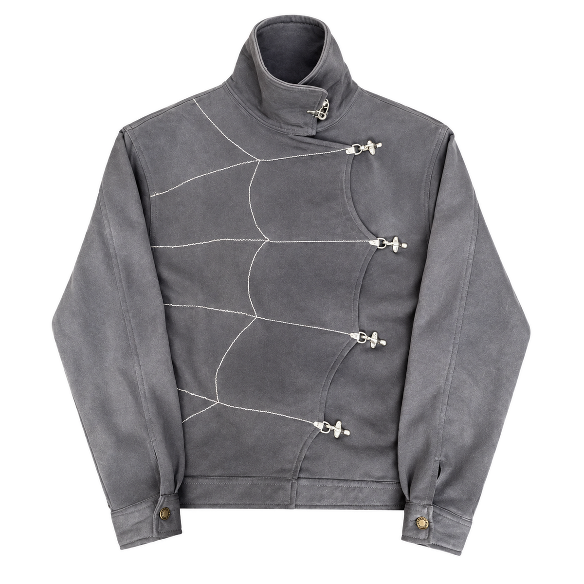 Arachné Clasp Jacket — grey front view