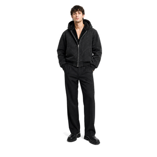 Model wearing the Bastion Noir Canvas Jacket