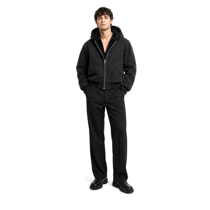 Model wearing the Bastion Noir Canvas Jacket