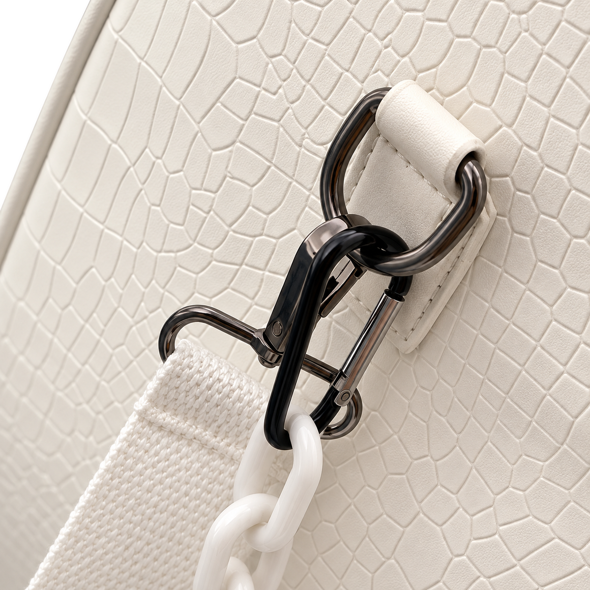 Cadence Embossed Duffle — construction detail