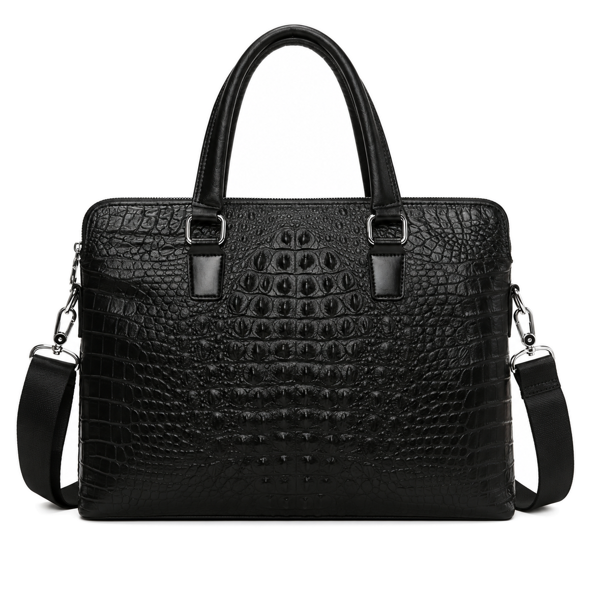 Caiman Relief Briefcase — rear view