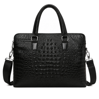 Caiman Relief Briefcase — rear view