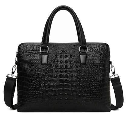 Caiman Relief Briefcase — rear view
