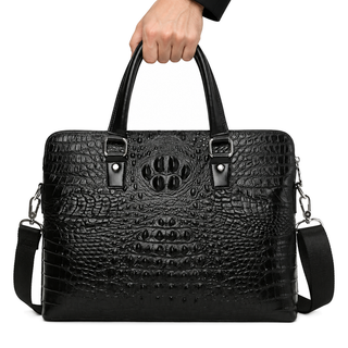 Caiman Relief Briefcase — hand-held view