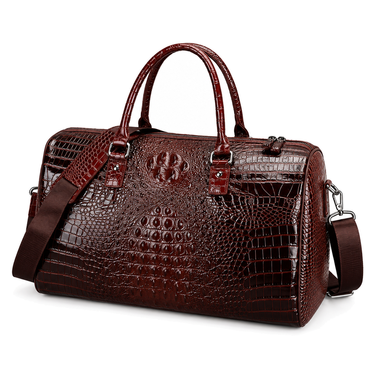 Caiman Relief Weekender — brown front view