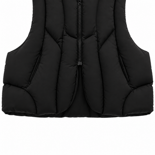 Channel Padded Vest — Black, detail view