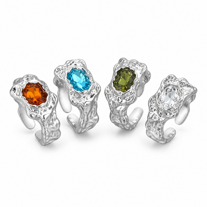 Chromaforge four-piece ring set front view on white