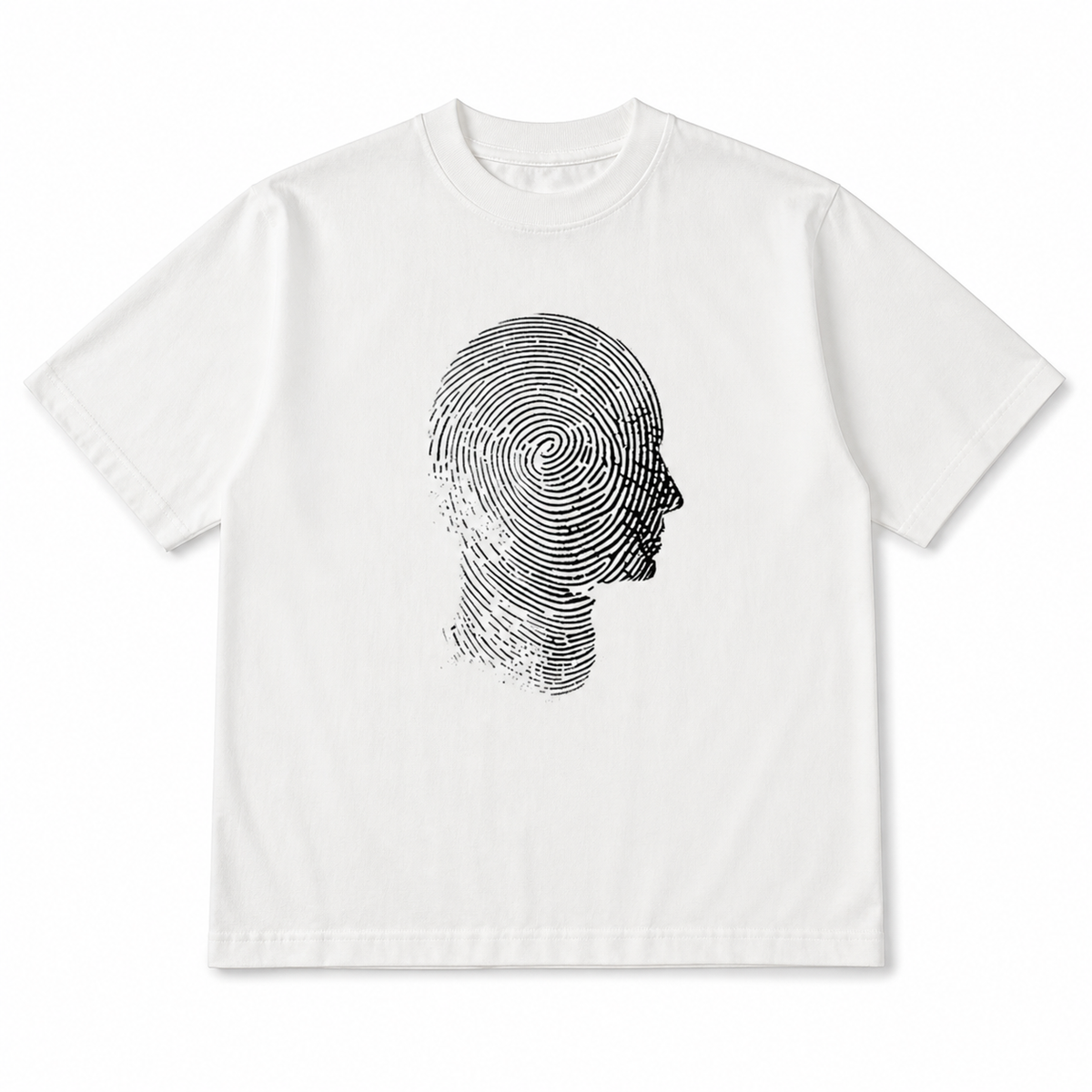 Cipher Blanc Heavyweight T-Shirt front view on white