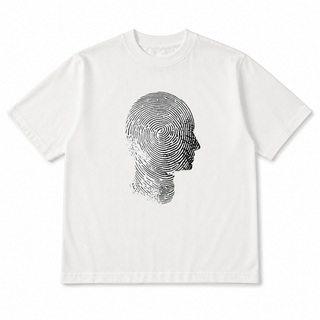 Cipher Blanc Heavyweight T-Shirt front view on white