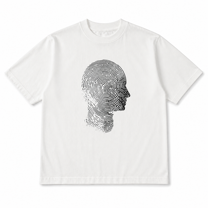 Cipher Blanc Heavyweight T-Shirt front view on white