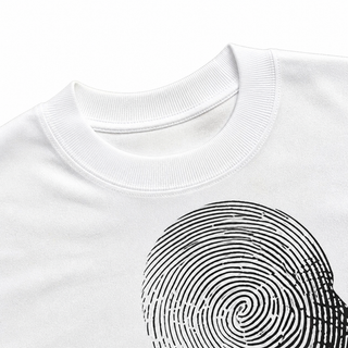 Cipher Blanc Heavyweight T-Shirt fabric detail on white