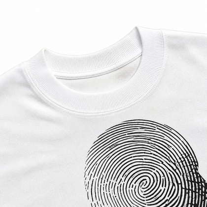 Cipher Blanc Heavyweight T-Shirt fabric detail on white