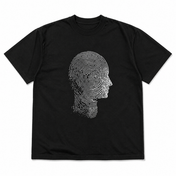 Cipher Noir Heavyweight T-Shirt front view on white
