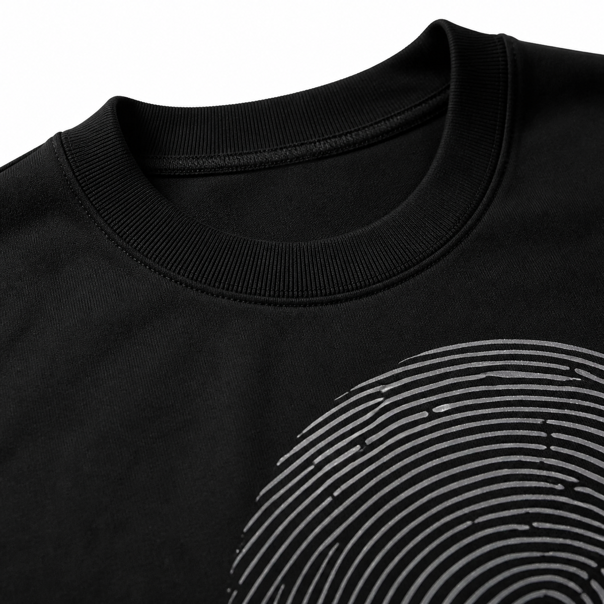 Cipher Noir Heavyweight T-Shirt fabric detail on white