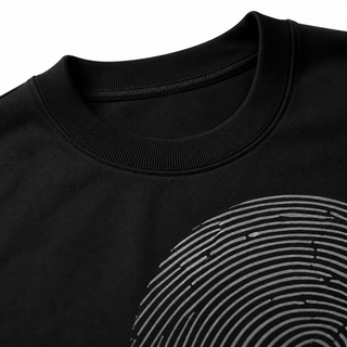 Cipher Noir Heavyweight T-Shirt fabric detail on white