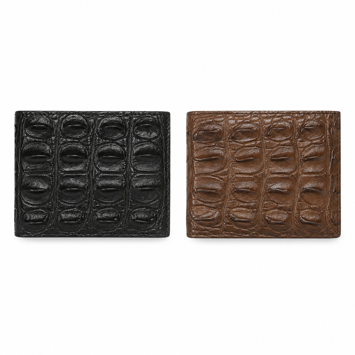 Citadel Crocodile Wallet black and brown colors on white