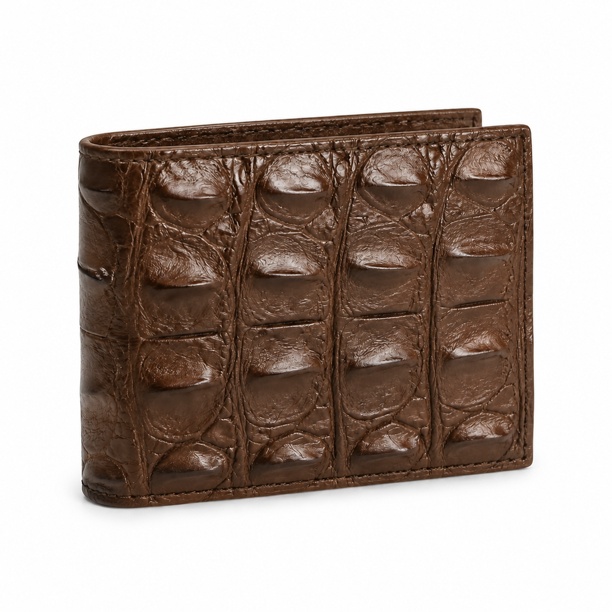 Citadel Crocodile Wallet brown front view on white