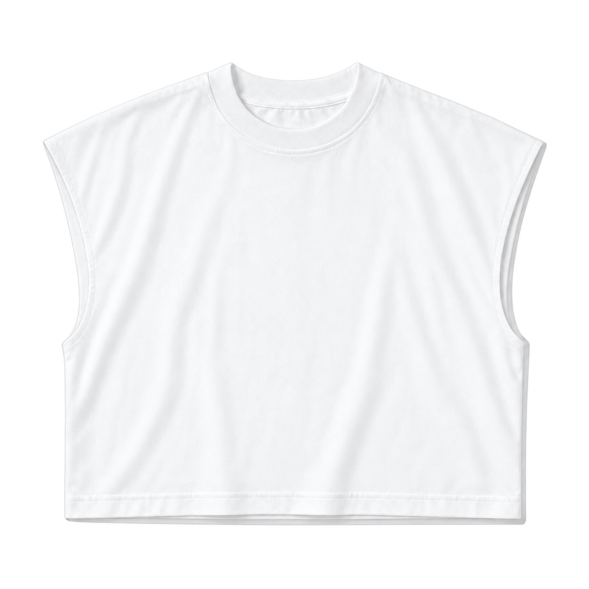Contour Cropped Tank — white front view