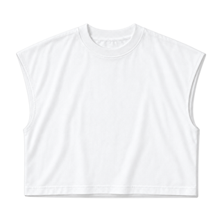 Contour Cropped Tank — white front view