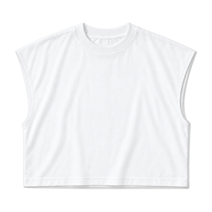 Contour Cropped Tank — white front view