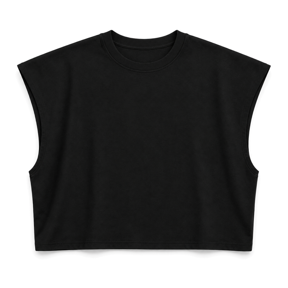 Contour Cropped Tank — black front view