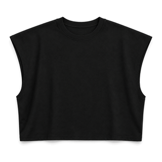 Contour Cropped Tank — black front view