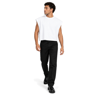 Contour Cropped Tank — white full-body model view