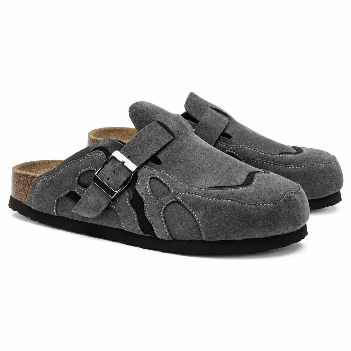 Drift Panel Clogs — Charcoal, front view