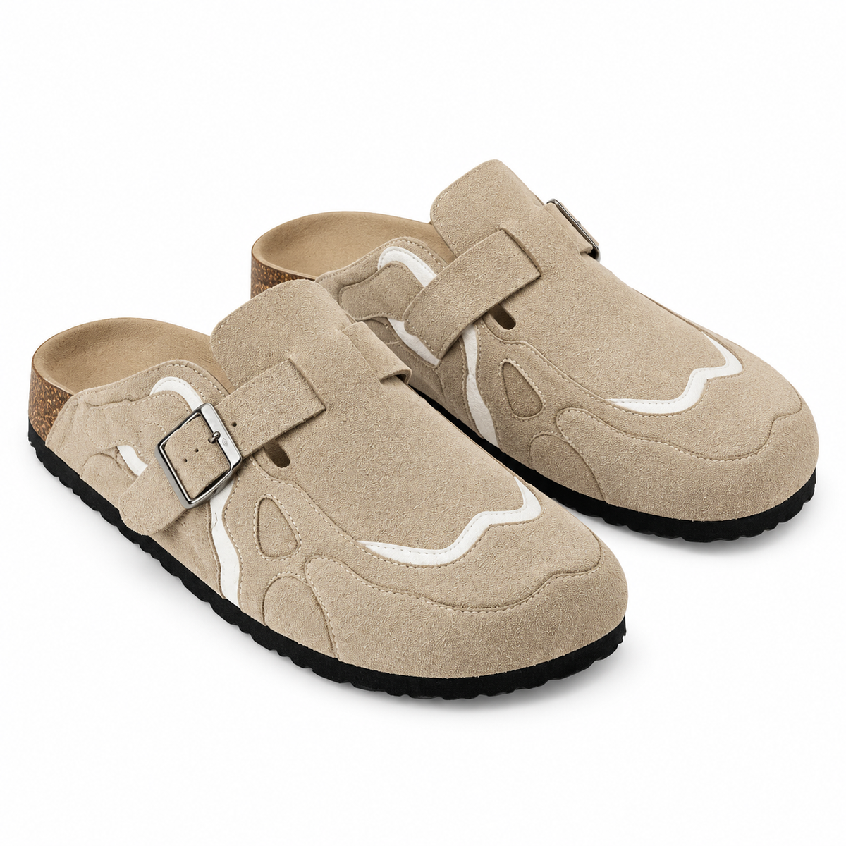 Drift Panel Clogs — Taupe, front view