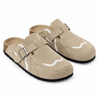 Drift Panel Clogs — Taupe, front view