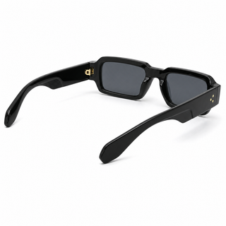 Milano square sunglasses folded, rear frame and temple view