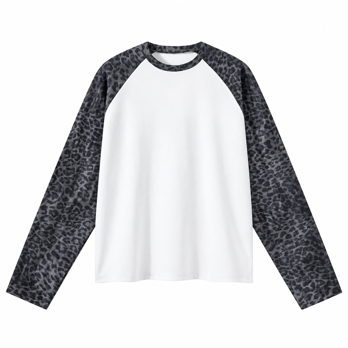 Feral Leopard Raglan Long-Sleeve Top in Gray, front view