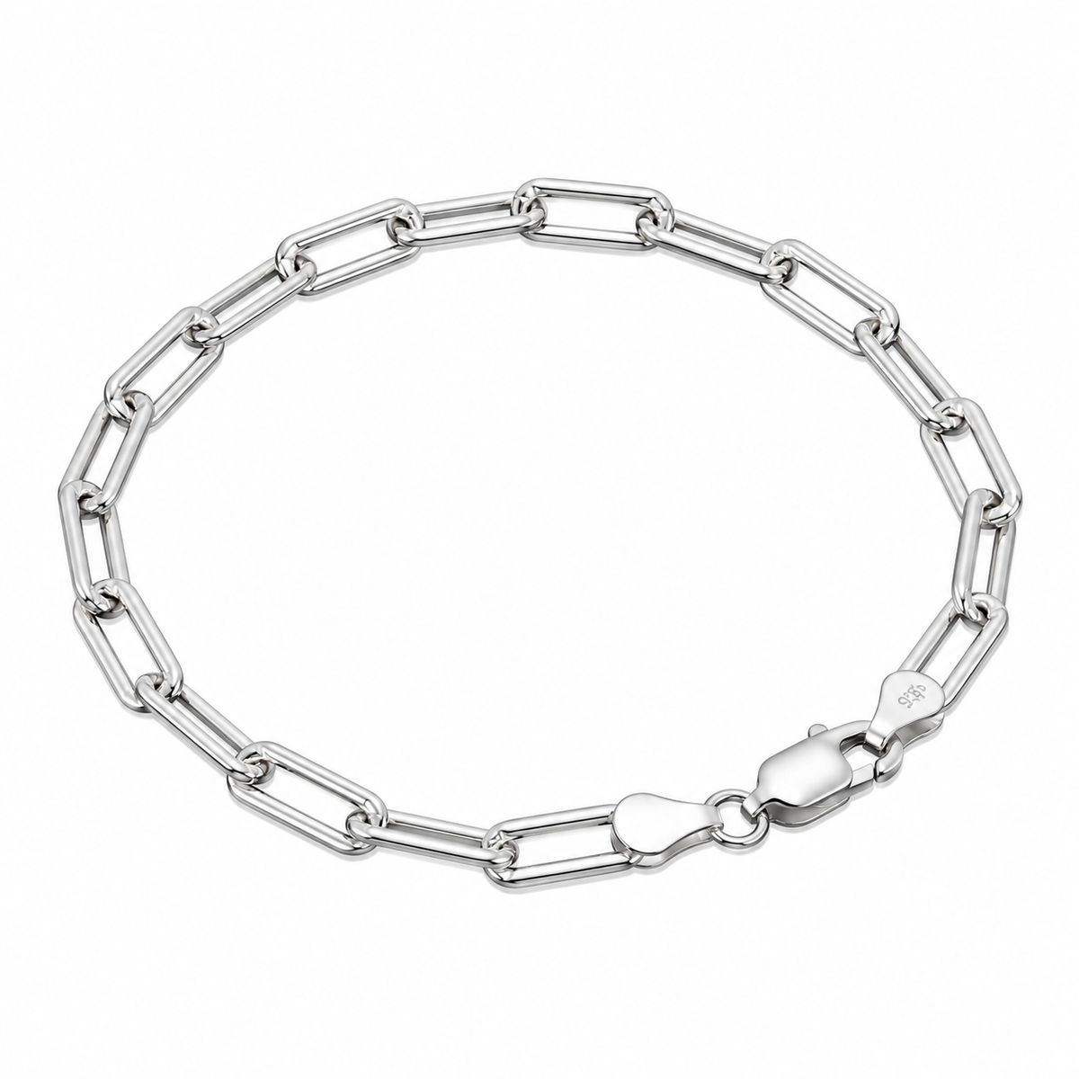 Filament Silver Paperclip Bracelet in Silver, front view