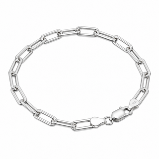 Filament Silver Paperclip Bracelet in Silver, front view