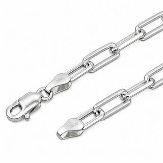 Filament Silver Paperclip Bracelet in Silver, detail close-up