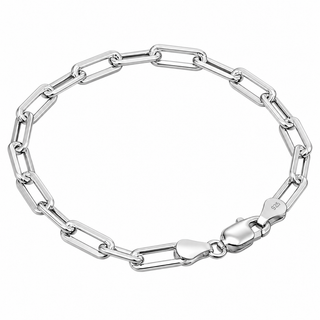 Filament Silver Paperclip Bracelet in Silver, alternate detail close-up