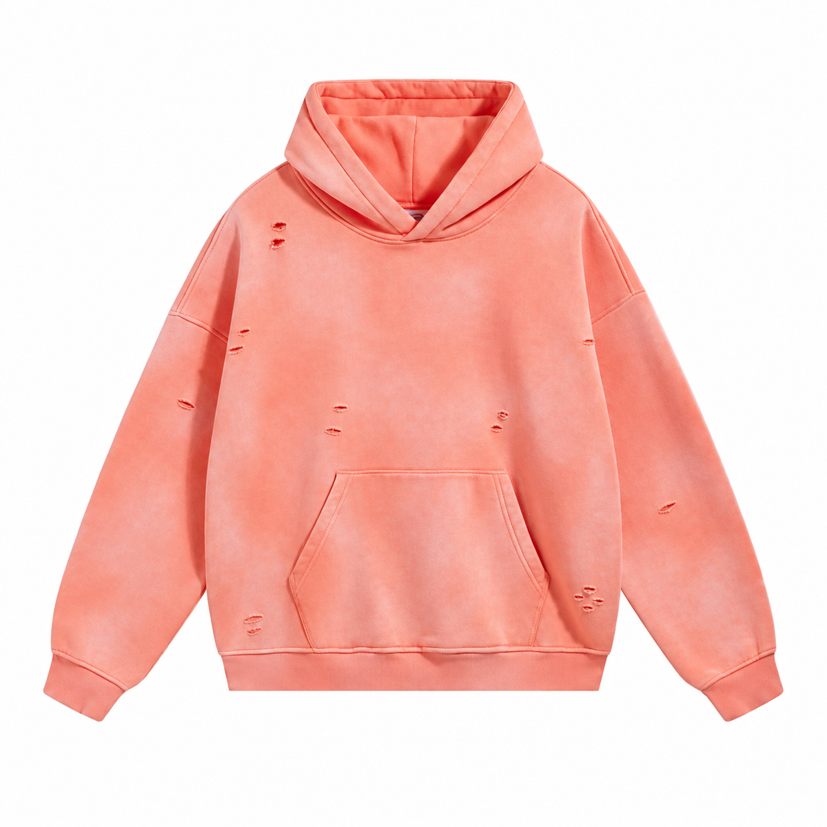 Fresco Washed Hoodies in Orange / Distressed, front view