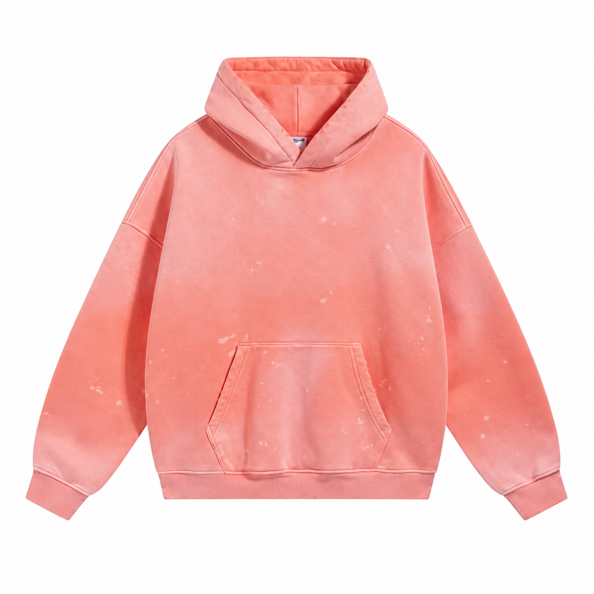 Fresco Washed Hoodies in Orange / Splatter, front view
