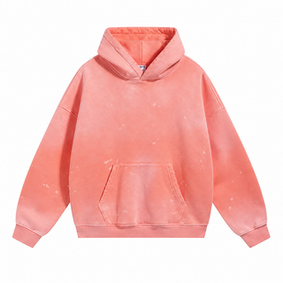 Fresco Washed Hoodies in Orange / Splatter, front view