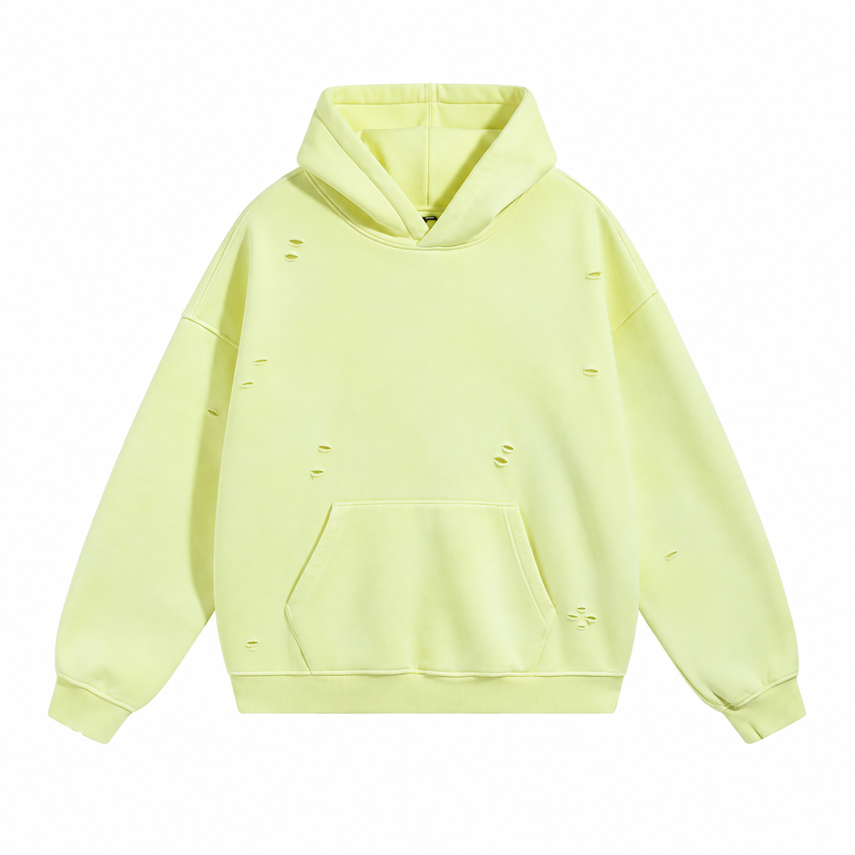 Fresco Washed Hoodies in Yellow / Distressed, front view