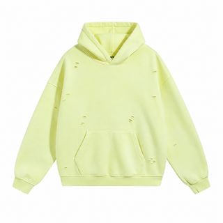 Fresco Washed Hoodies in Yellow / Distressed, front view
