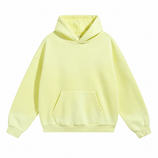 Fresco Washed Hoodies in Yellow / Splatter, front view